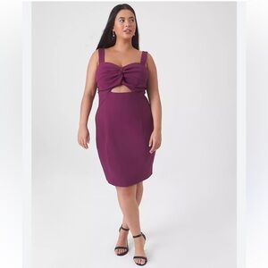 NWT Lane Bryant sz 22 dark purple sleeveless cutout detail bodycon dress formal
